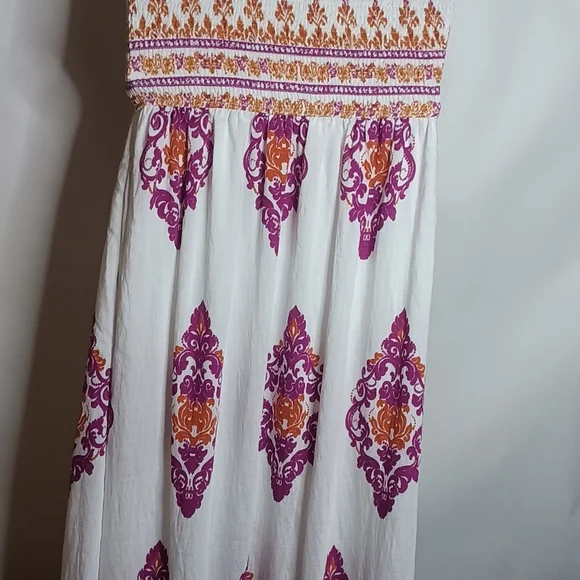 Chic White and Purple Maxi Dress - Picture 3 of 11
